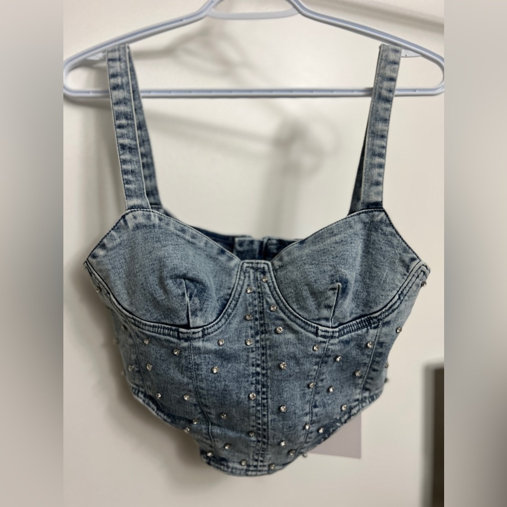 Punchy Blonde Denim Corset top